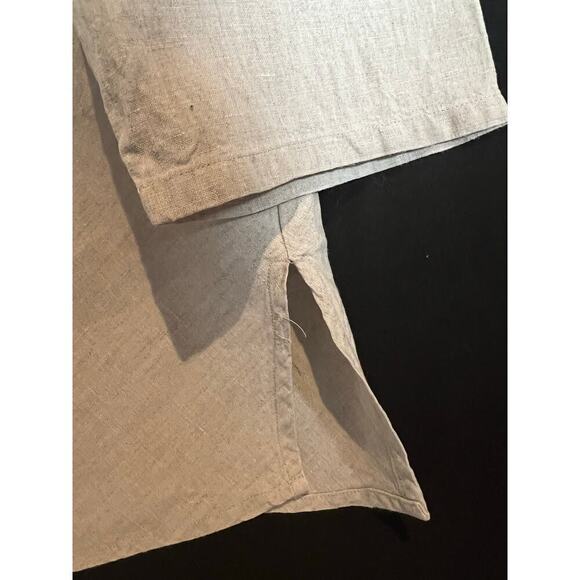 Edward Irish Linen Tunic, Large, 3/4 sleeve, cutout sleeve detail, cream color - Picture 2 of 10
